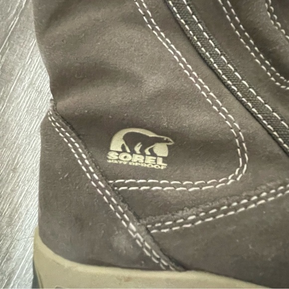 Sorel Grey Waterfall Suede Mid-Calf Zip Up Winter Boots - Picture 5 of 8